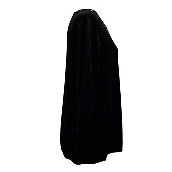 89TH & Madison Womens Plus Size Black w/Rhinestones Lightweight Sweater Size 2X - Picture 2 of 9